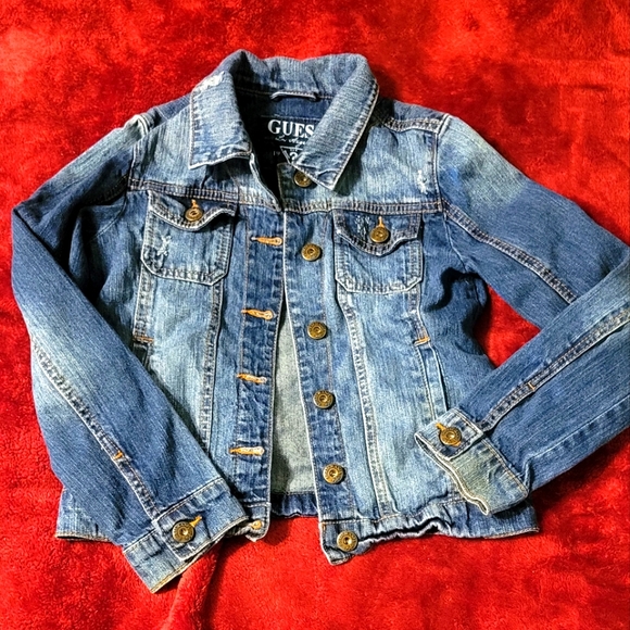 Girls GUESS Denim Jean Jacket, Size 10/12 - Picture 1 of 6